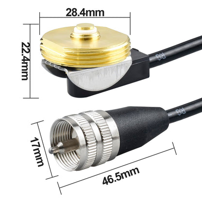 YILIANDUO CB Antenna Cable NMO to UHF PL259 Lip Hatchback Mount 4