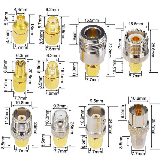 YILIANDUO SMA Male RF Adapter Kit, 10 Connector Types - product image 2