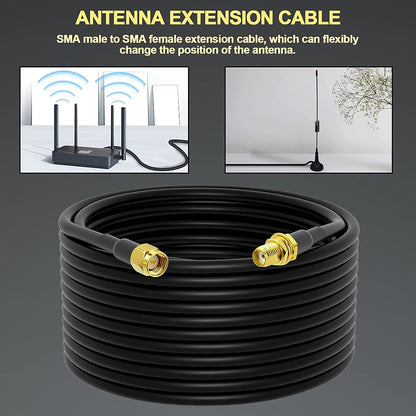 YILIANDUO SMA Male to Female RG58 Cable, 2m / 10m / 15m - product image 11