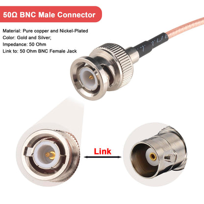 YILIANDUO BNC Male to Dual 2-Pin Test Leads RG316 50Ohm Male Pigtail 7