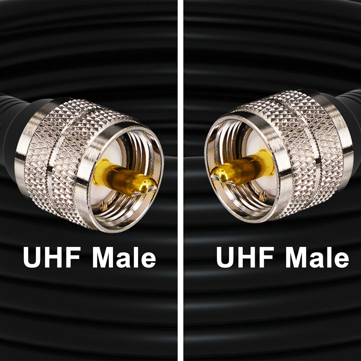 YILIANDUO PL-259 UHF Male to Male RG58 Coax Cable 10M Molded 2