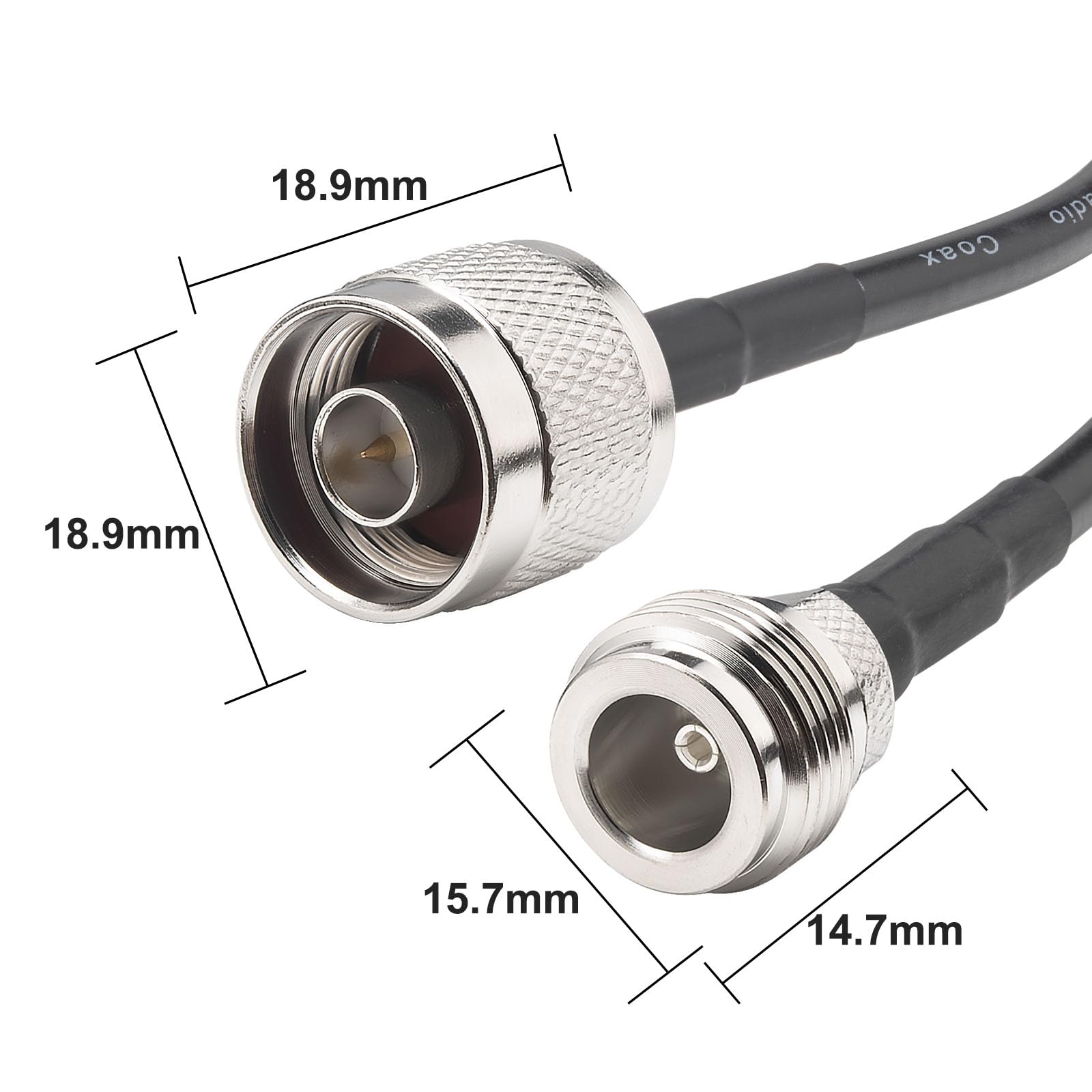 YILIANDUO N Male to N Female Cable 50CM RG58 50Ohm Low Loss Pack of 2 2