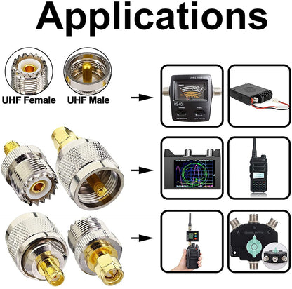 YILIANDUO SMA to UHF PL-259 / SO-239 Adapter Kit, 8 Pieces - product image 4