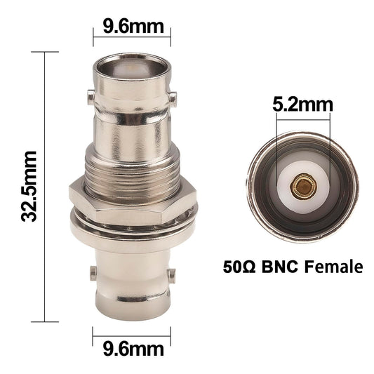 YILIANDUO BNC Female Bulkhead Coupler, 50 / 75 Ohm, 2-Pack - product image 2