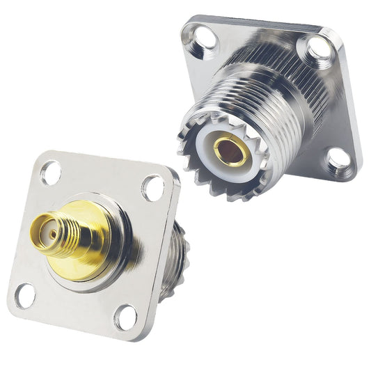 YILIANDUO SMA Female to SO-239 Female 4-Hole Flange Adapter, 2-Pack - product image 1