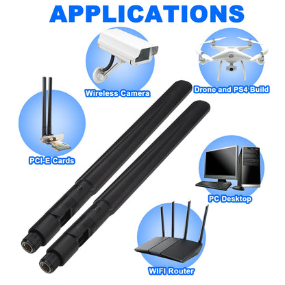 YILIANDUO RP-SMA Male WiFi Antennas, 2.4/5.8GHz, 2-Pack - product image 6