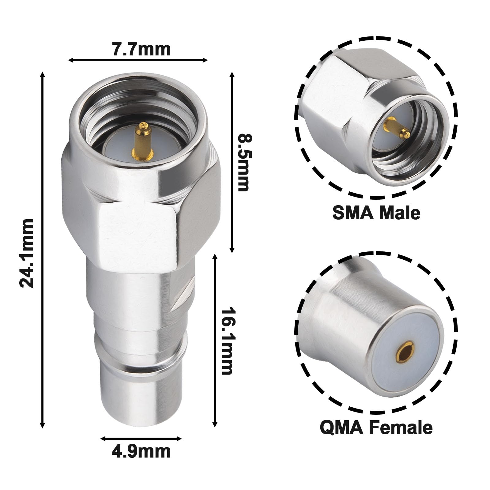 YILIANDUO SMA to QMA Adapter Kit 3 Type 6GHz, 5G Antenna 3