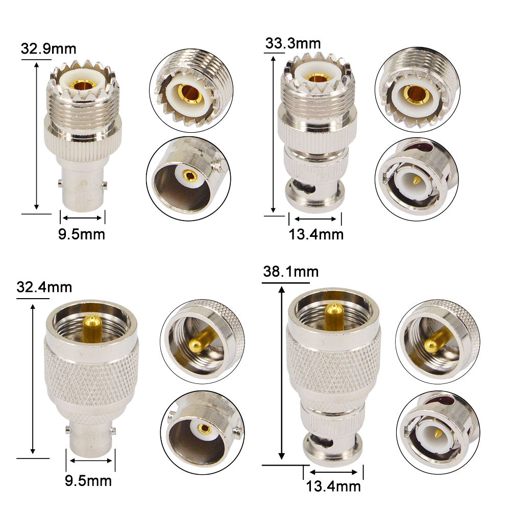 YILIANDUO 4 Type Set CB Radio Antenna Adapter BNC to UHF Adapter SO-239 PL-259 RF Coax Connector for CB Antenna PL259 Antenna Ham Radio Walkie Talkie Handheld Radio Two way Radio