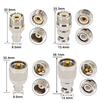 YILIANDUO 4 Type Set CB Radio Antenna Adapter BNC to UHF Adapter SO-239 PL-259 RF Coax Connector for CB Antenna PL259 Antenna Ham Radio Walkie Talkie Handheld Radio Two way Radio