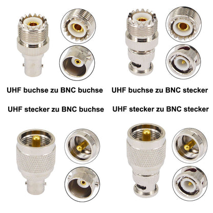 YILIANDUO 4 Type Set CB Radio Antenna Adapter BNC to UHF Adapter SO-239 PL-259 RF Coax Connector for CB Antenna PL259 Antenna Ham Radio Walkie Talkie Handheld Radio Two way Radio