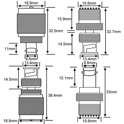 YILIANDUO 4 Type Set CB Radio Antenna Adapter BNC to UHF Adapter SO-239 PL-259 RF Coax Connector for CB Antenna PL259 Antenna Ham Radio Walkie Talkie Handheld Radio Two way Radio