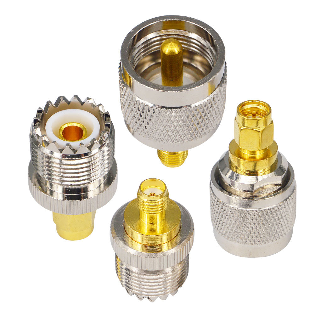YILIANDUO 4 pcs Kit RF Adapter Coaxial Connector SMA to UHF PL259 SO239 Mount Connector WIFI Antenna Plug For Test Ham Radio Walkie Talkie amateurs Baofeng Uv-5R Wouxun Kenwood Icom Yaesu Two Way Radios