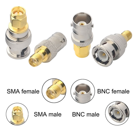 YILIANDUO 4 Pieces SMA to BNC Adapter Kit 50 Ohm RF Coax Connector for Baofeng Antenna, SDR, Handheld Radios, Scanner, Walkie Talkie Coaxial Adapter