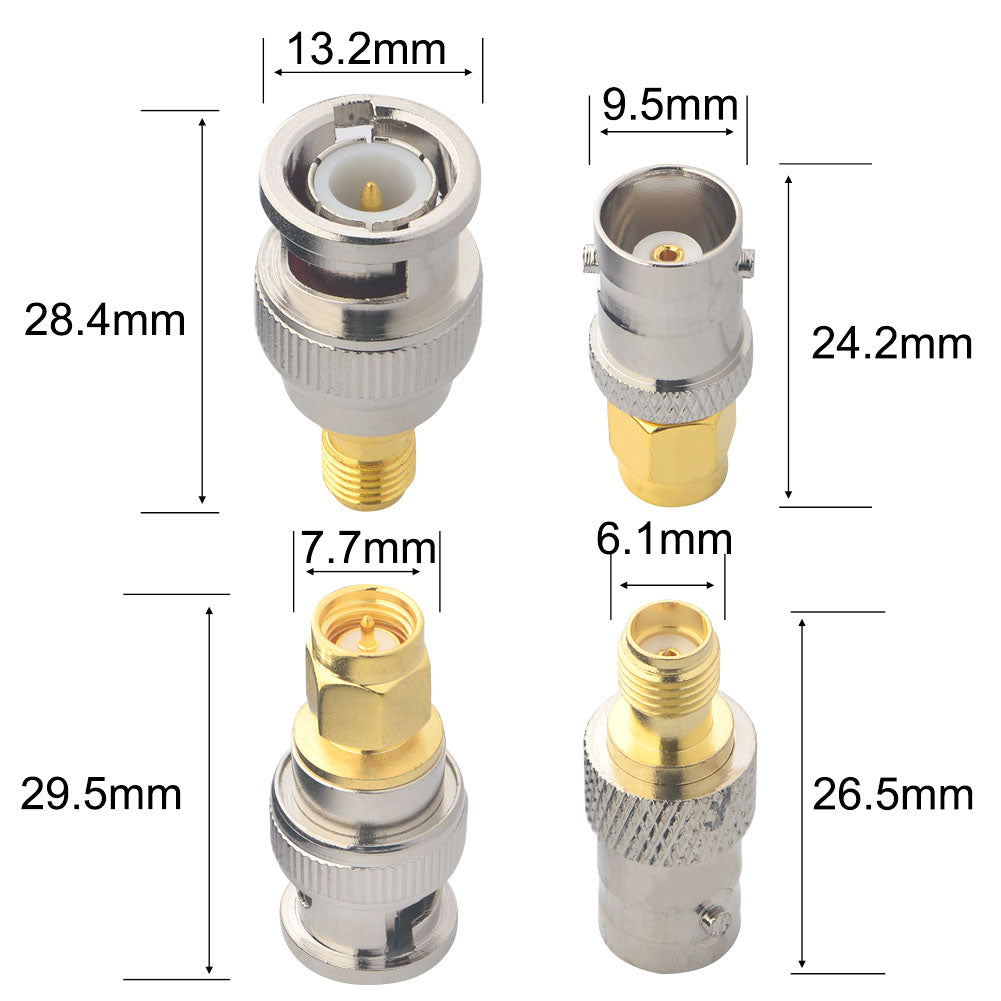 YILIANDUO 4 Pieces SMA to BNC Adapter Kit 50 Ohm RF Coax Connector for Baofeng Antenna, SDR, Handheld Radios, Scanner, Walkie Talkie Coaxial Adapter