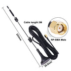 YILIANDUO Dual Band Aerial 9dBi 2.4GHz 5G 5.8GHz RP-SMA Male Antenna with Magnetic Base 3M Cable for WiFi Routers PCIE Network WiFi Card Router External Antenna Wireless WLAN