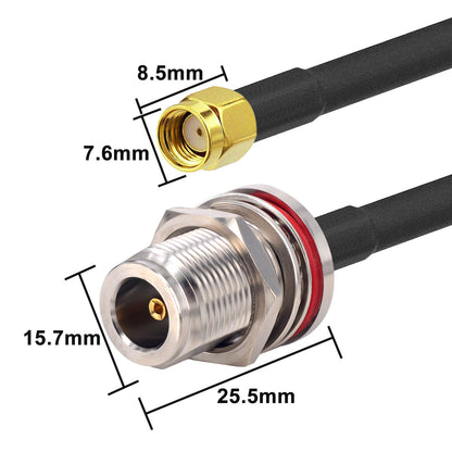 YILIANDUO Low Loss LMR240 Coaxial Cable N Female to RP-SMA Male for LoRaWAN Helium Hotspot Miner RAK Bobcat Nebra 4G LTE Router