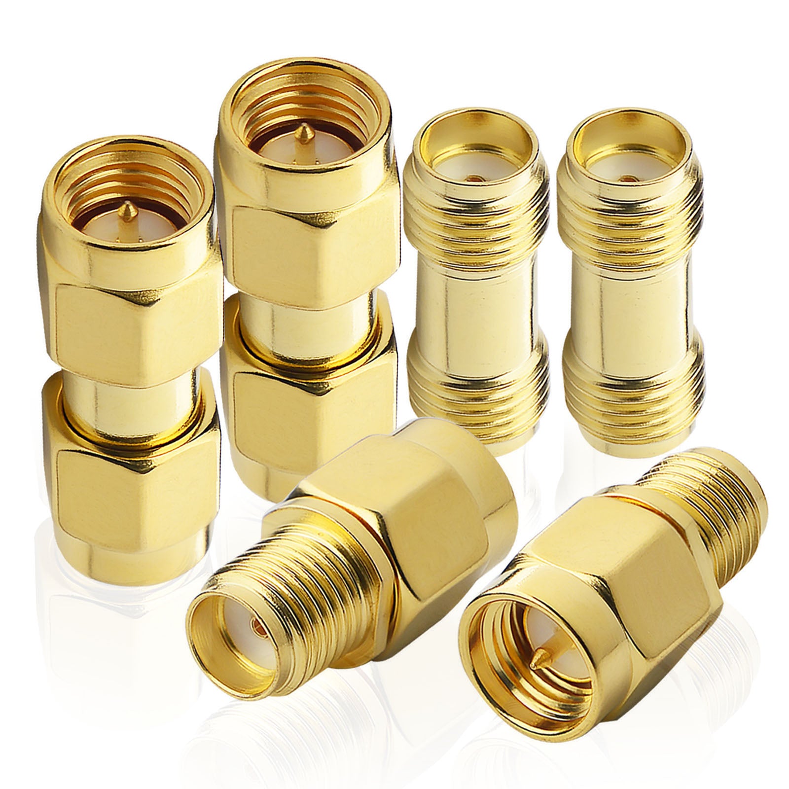 YILIANDUO 6 Type Set SMA Adapter Kit SMA Connector Male to Female Straight Gold-Plated Coax RF Adapter Connector kit