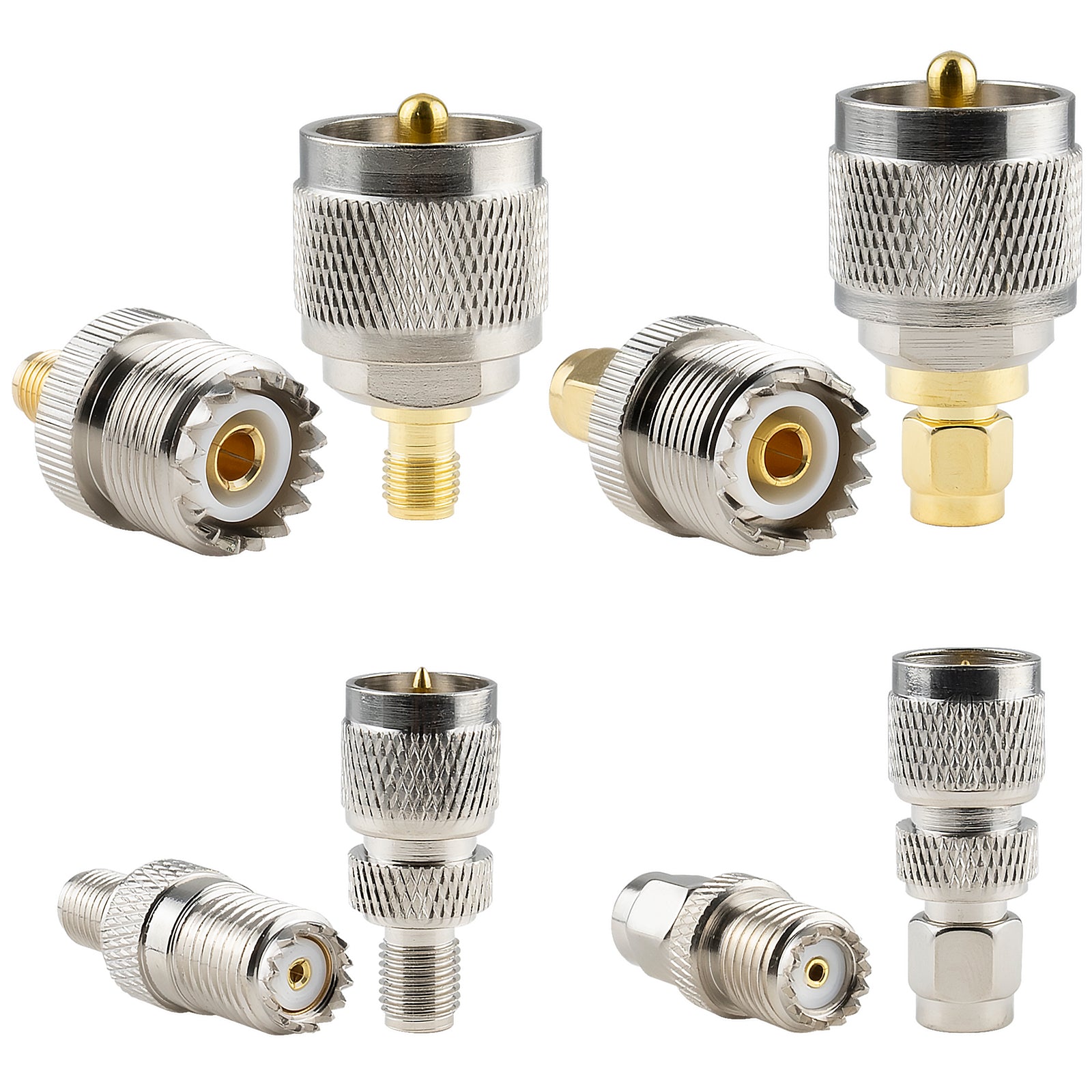 YILIANDUO 8 Type SMA to UHF/Mini UHF RF Coax Adapter Kit SMA to PL259 SO239 UHF Mini UHF Male Female Connector for CB Radio/Handheld Radio Antenna/Walkie Talkie/Amateur Radio