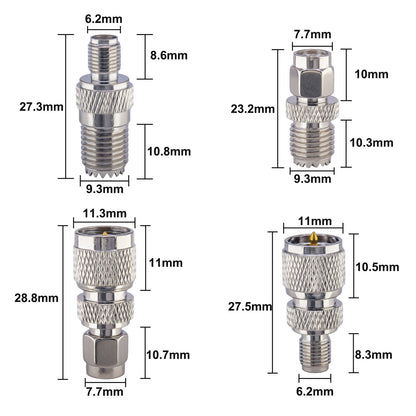 YILIANDUO 8 Type SMA to UHF/Mini UHF RF Coax Adapter Kit SMA to PL259 SO239 UHF Mini UHF Male Female Connector for CB Radio/Handheld Radio Antenna/Walkie Talkie/Amateur Radio