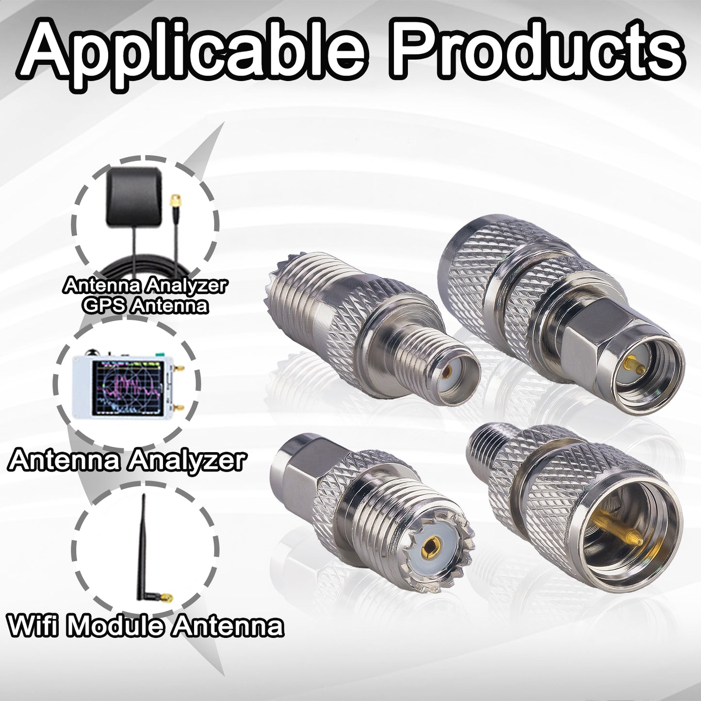 YILIANDUO 8 Type SMA to UHF/Mini UHF RF Coax Adapter Kit SMA to PL259 SO239 UHF Mini UHF Male Female Connector for CB Radio/Handheld Radio Antenna/Walkie Talkie/Amateur Radio