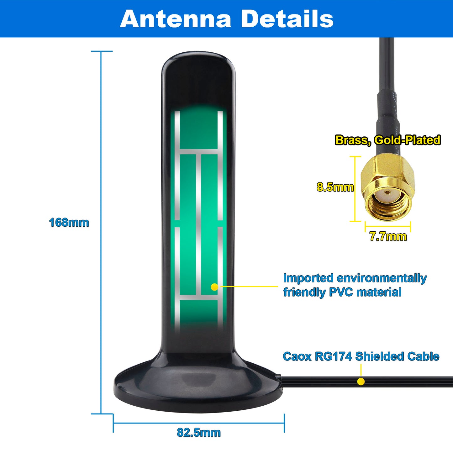 YILIANDUO 4G 5G MIMO LTE Antenna 10dBi 600-6000MHz High Gain Dual RP-SMA Male Antenna Cable with Strong Magnetic Base for 4G 5G LTE Wireless Router NB-loT Network Wireless Security Camera