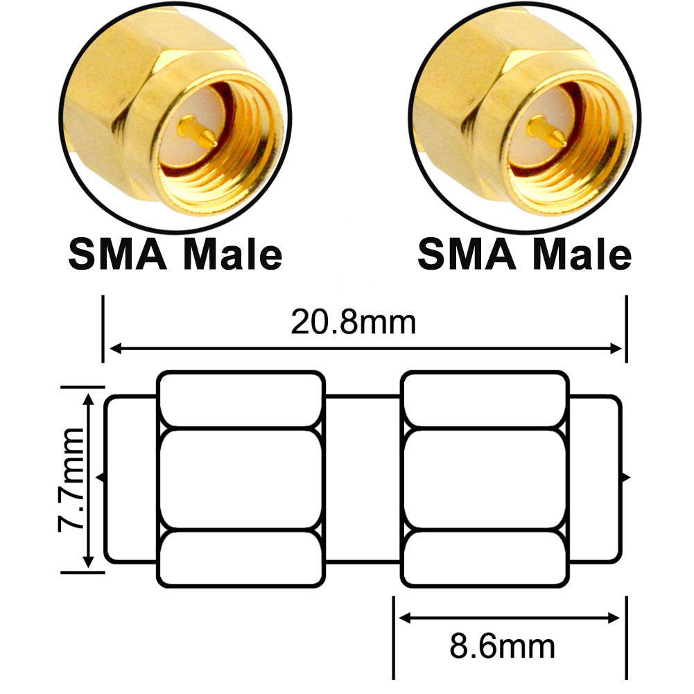 YILIANDUO 6 Type Set SMA Adapter Kit SMA Connector Male to Female Straight Gold-Plated Coax RF Adapter Connector kit