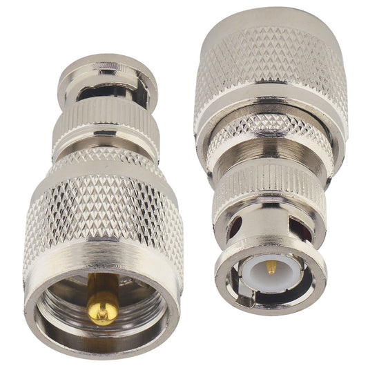 YILIANDUO UHF Male to BNC Male RF Coaxial Adapter 50 Ohm PL259 SO239 to BNC Jack Connector for Ham Radio, CCTV, FPV Antenna, RF Extension Cable 2-Pack