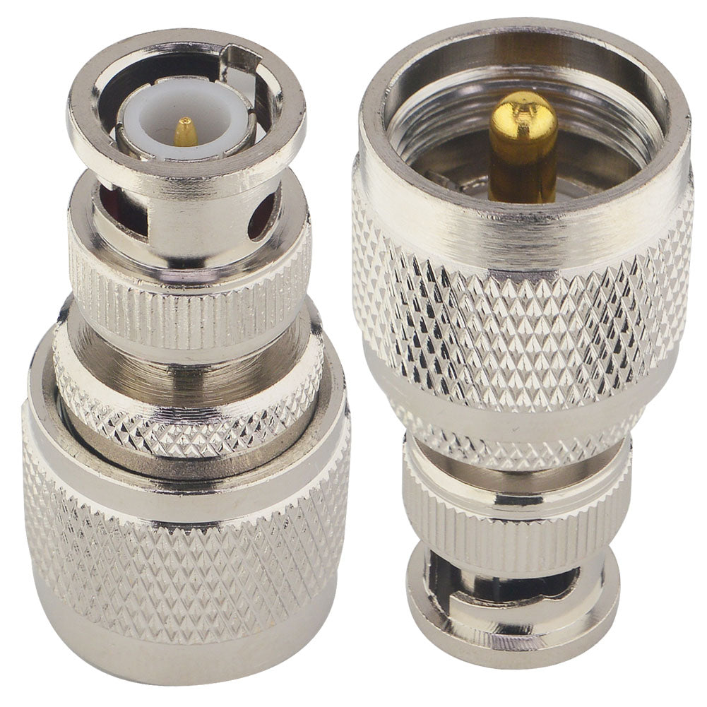 YILIANDUO UHF Male to BNC Male RF Coaxial Adapter 50 Ohm PL259 SO239 to BNC Jack Connector for Ham Radio, CCTV, FPV Antenna, RF Extension Cable 2-Pack