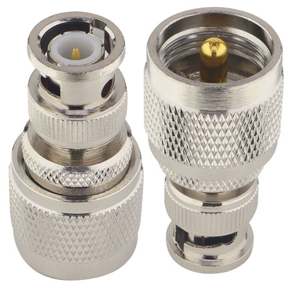 YILIANDUO UHF Male to BNC Male RF Coaxial Adapter 50 Ohm PL259 SO239 to BNC Jack Connector for Ham Radio, CCTV, FPV Antenna, RF Extension Cable 2-Pack