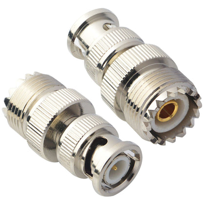 YILIANDUO UHF Female to BNC Male RF Coaxial Adapter 50 Ohm PL259 SO239 to BNC Jack Connector for Ham Radio, CCTV, FPV Antenna, RF Extension Cable 2-Pack