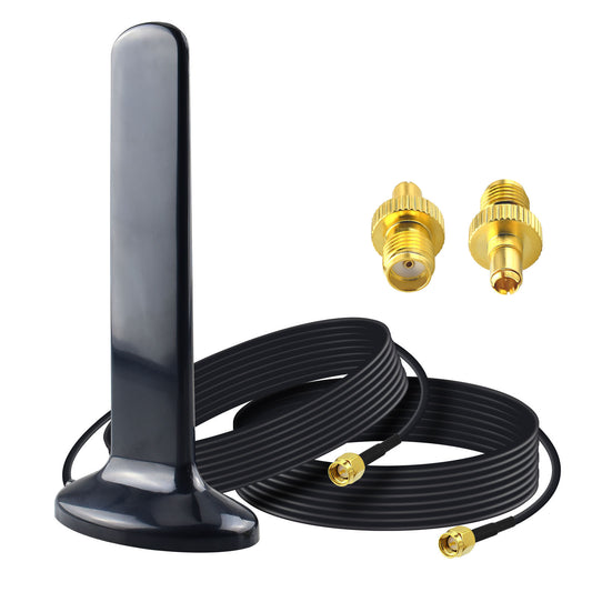 YILIANDUO 4G 5G Antenna 10dBi Outdoor WiFi Antenna Magnetic Base LTE Aerial with Dual SMA Adapter Cable + Upgraded SMA TS9 Adapters for 2G/3G/4G/5G/LTE Wireless Router NB-loT Network