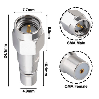 YILIANDUO SMA to QMA Adapter Kit 3 Types DC-6GHz 50 Ohm RF Coaxial Adapter for 5G/4G Base Station, Industrial Automation, Cellular Communication & Antenna System
