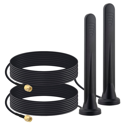 YILIANDUO 4G 5G LTE Antenna 5dBi SMA Male Magnetic Base 600-6000MHz Omni-Directional 3M RG174 Cable for Router IoT Vehicle 2-Pack