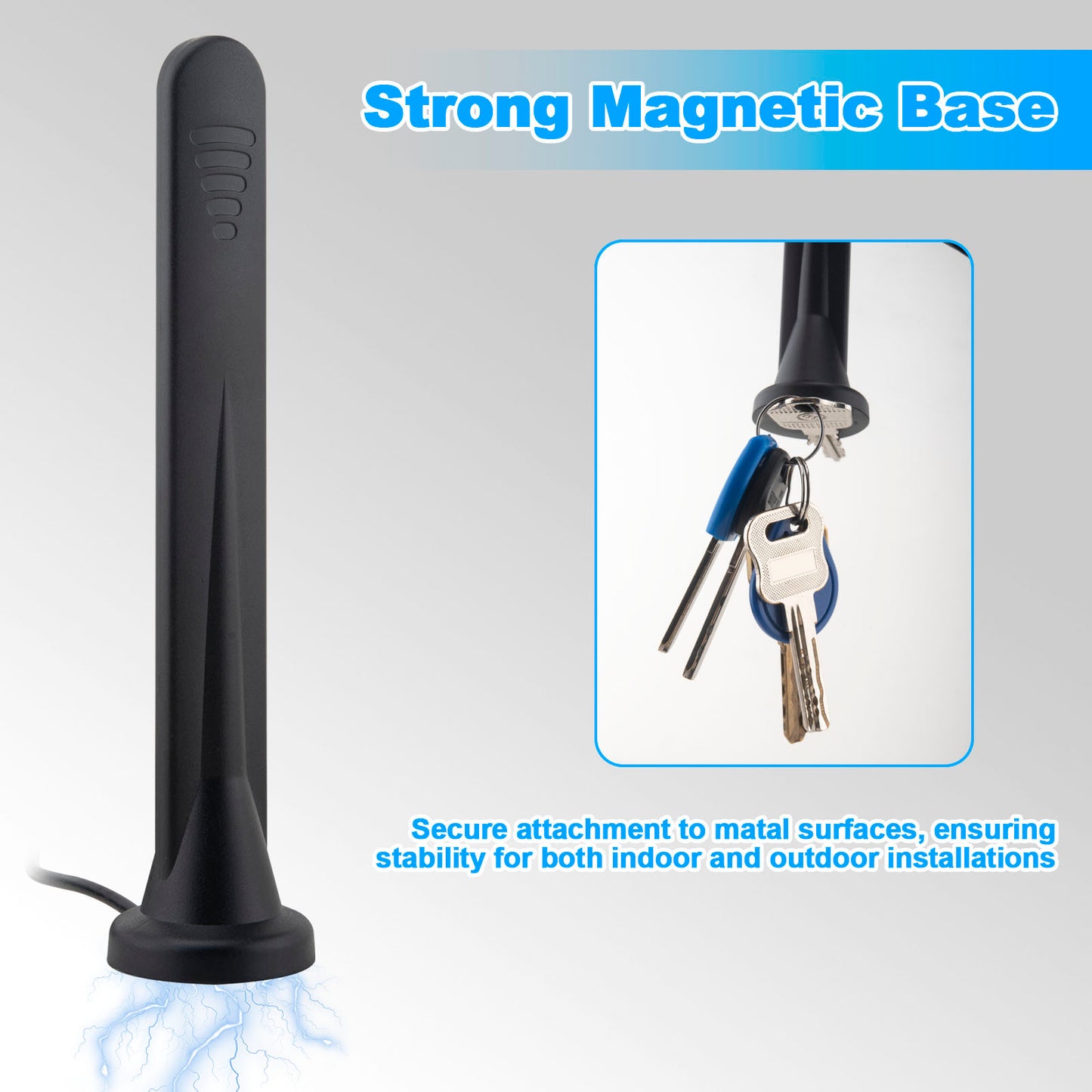 YILIANDUO 4G 5G LTE Antenna 5dBi SMA Male Magnetic Base 600-6000MHz Omni-Directional 3M RG174 Cable for Router IoT Vehicle 2-Pack