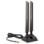 YILIANDUO WiFi 6E Tri-Band Antenna 2.4GHz 5GHz 6GHz 5dBi Omni-Directional Magnetic Base Dual RP-SMA Male 2M RG174 Cable for PC Router Bluetooth