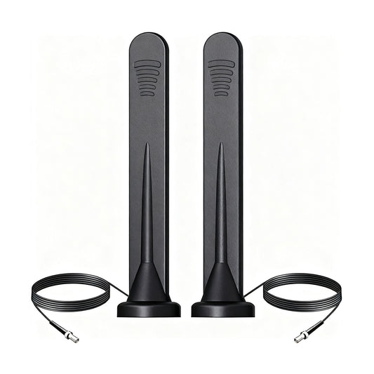 YILIANDUO 4G 5G LTE Antenna 10dBi 600-6000MHz Omnidirectional TS9 Male Magnetic Base 3M RG174 Cable for Router IoT Vehicle 2-Pack