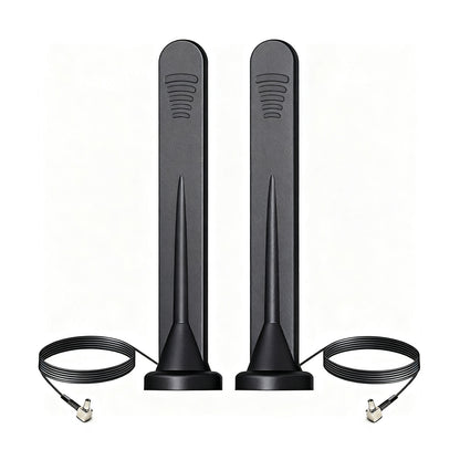 YILIANDUO 4G 5G LTE Antenna 10dBi 600-6000MHz Omnidirectional TS9 Male Magnetic Base 3M RG174 Cable for Router IoT Vehicle 2-Pack