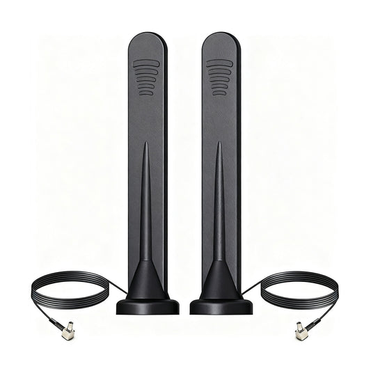 YILIANDUO 4G 5G LTE Antenna 10dBi 600-6000MHz Omnidirectional TS9 Male Magnetic Base 3M RG174 Cable for Router IoT Vehicle 2-Pack