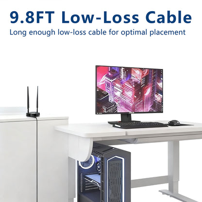 YILIANDUO 5G 4G LTE Antenna 9dBi 600-6000MHz Omni-Directional Magnetic Tri-Base Dual SMA Male 3M Cable for Router PC IoT Smart Home