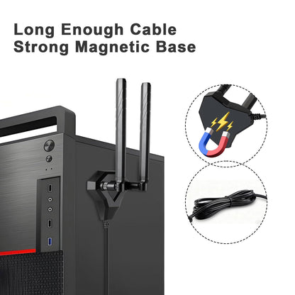 YILIANDUO 5G 4G LTE Antenna 9dBi 600-6000MHz Omni-Directional Magnetic Tri-Base Dual SMA Male 3M Cable for Router PC IoT Smart Home