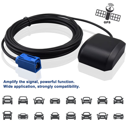 YILIANDUO Car Active GPS Antenna Straight Fakra C Female Magnetic Base 3M RG174 Cable for Dash DVD Head Unit Stereo Navigation