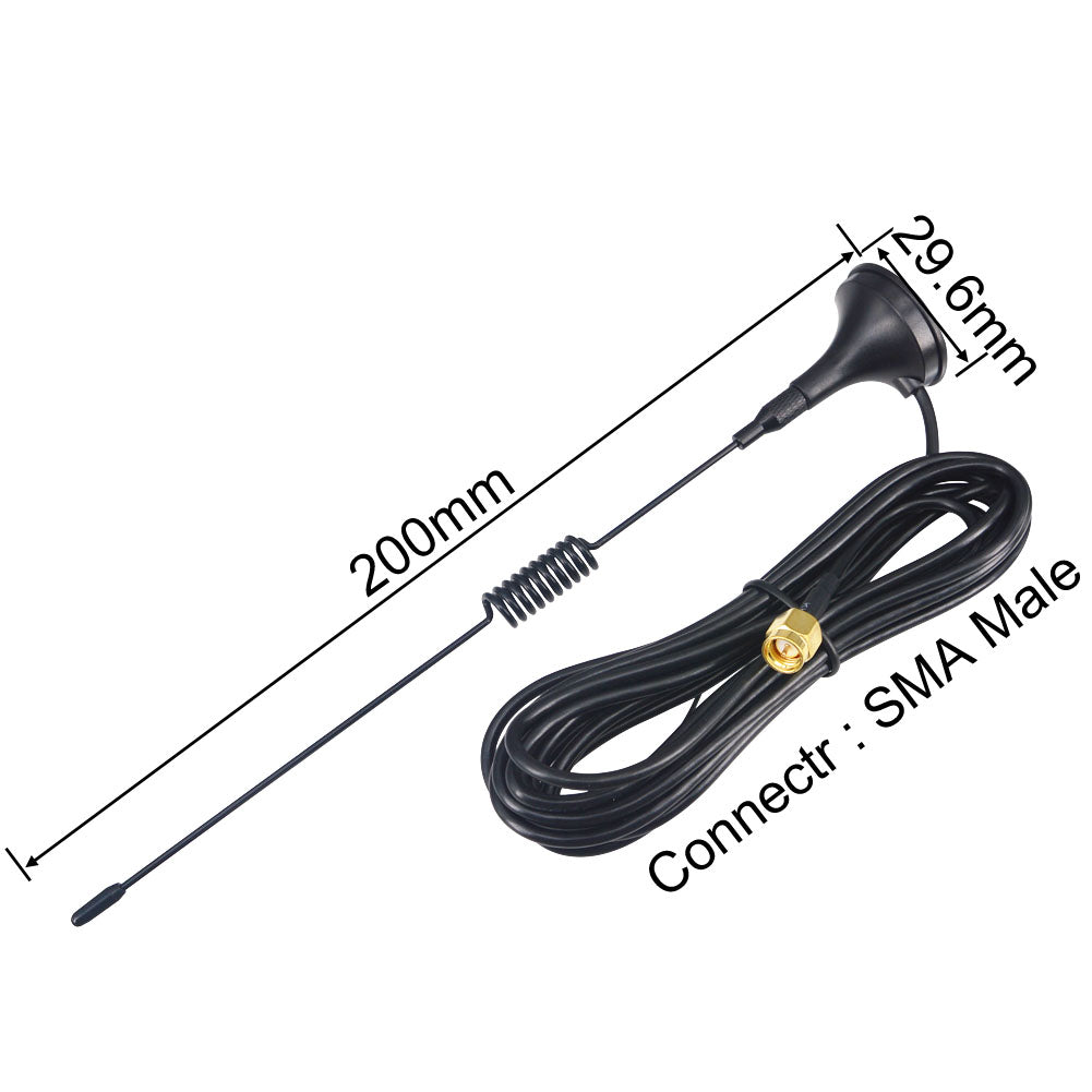YILIANDUO 50 piece 1090MHz ADS-B Antenna 3dBi SMA Male | 3M RG174 Cable Magnetic Base Omni-Directional Aerial for RTL-SDR, FlightAware, FlightRadar24 Receivers