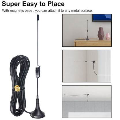 YILIANDUO 50 piece 1090MHz ADS-B Antenna 3dBi SMA Male | 3M RG174 Cable Magnetic Base Omni-Directional Aerial for RTL-SDR, FlightAware, FlightRadar24 Receivers