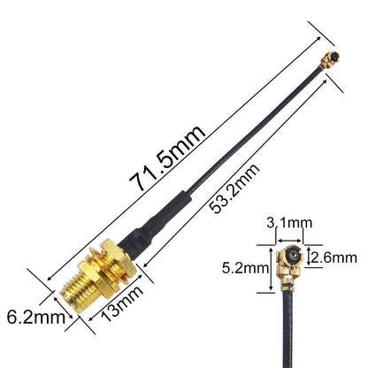 YILIANDUO 5-Pack 5CM U.FL IPX to SMA Female Bulkhead Pigtail Cable 1.13mm for Wi-Fi Radios, Antenna, Mini PCI