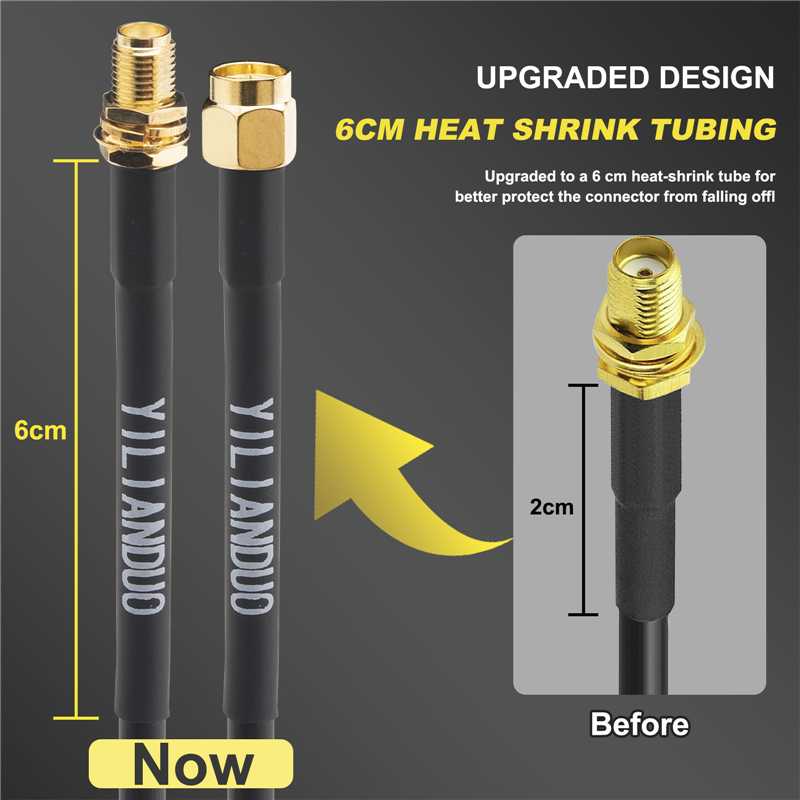 SMA WiFi Antenna Extension Cable SMA Male to Female Low Loss Coaxial RG58 Cable for 2G/3G/4G/5G LTE Antenna Wireless Router WLAN Modem BaoFeng Kenwood Yaesu(Not for TV)