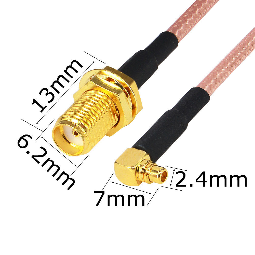 YILIANDUO SMA Female to MMCX Male Right Angle 10CM RG316 Cable MMCX to SMA Extension Assembly Cable for WiFi Antenna Pigtail QAV250 H210 FPV Racing Pack of 2