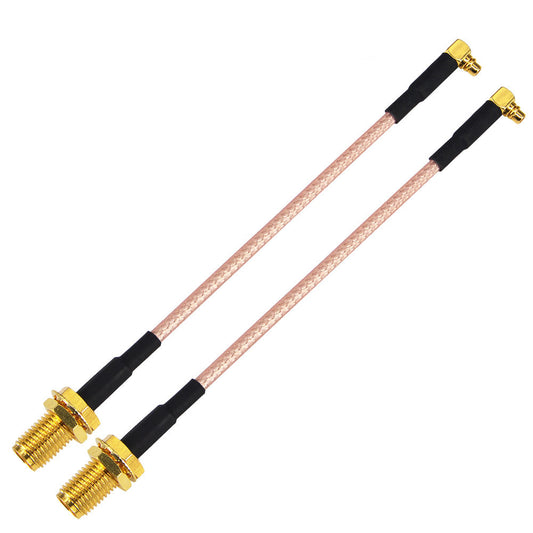YILIANDUO SMA Female to MMCX Male Right Angle 10CM RG316 Cable MMCX to SMA Extension Assembly Cable for WiFi Antenna Pigtail QAV250 H210 FPV Racing Pack of 2