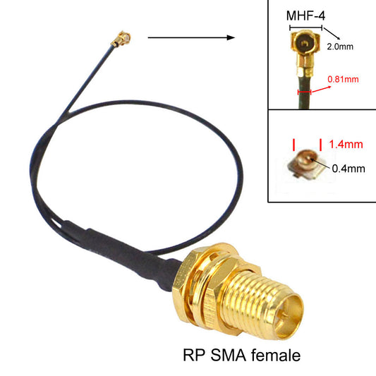 YILIANDUO RP-SMA Female Bulkhead to U.FL IPX MHF4 Mini PCI Antenna Pigtail Cable (2 Pack)