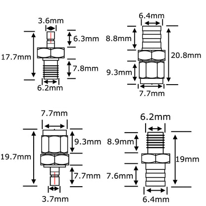 YILIANDUO 4 Type DAB Aerial Adapter SMA to SMB RF Adapter Kit SMA Adapters to SMB Connector for DAB + Car Radio Aerial JVC Alpine GPS System All in-car Auto Radio
