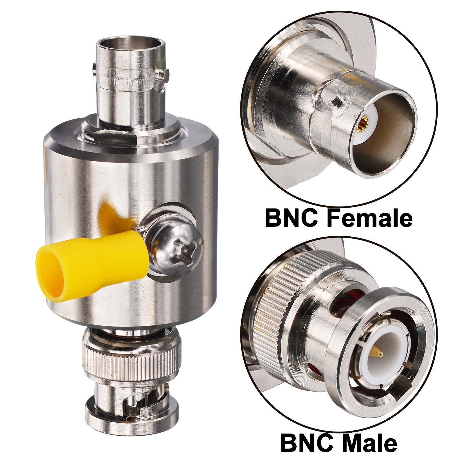 YILIANDUO BNC Coaxial Lightning Arrestor Surge Protector BNC Male to Female 50 Ohm Thunder & Lightning Protection Device for CCTV Camera Video